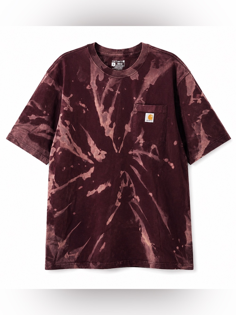 Carhartt Maroon Acid Washed T-Shirt - Size XL